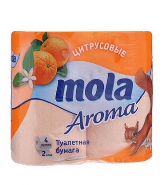 Туалетная бумага Mola Aroma цитрус 4шт